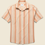 Crinkle Stripe Shirt - Orange - Wax London - STAG Provisions - Tops - S/S Woven - Stripe