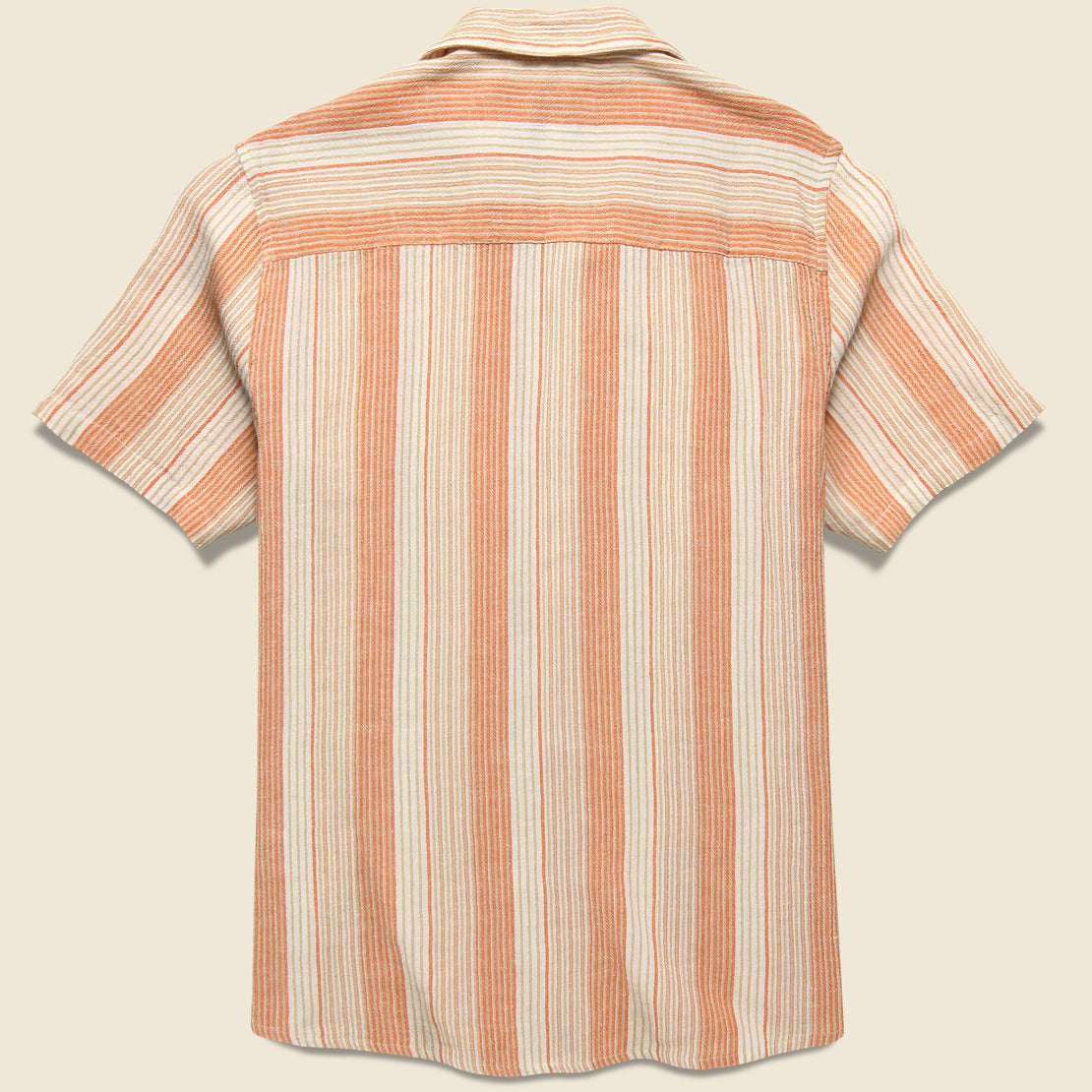 Crinkle Stripe Shirt - Orange