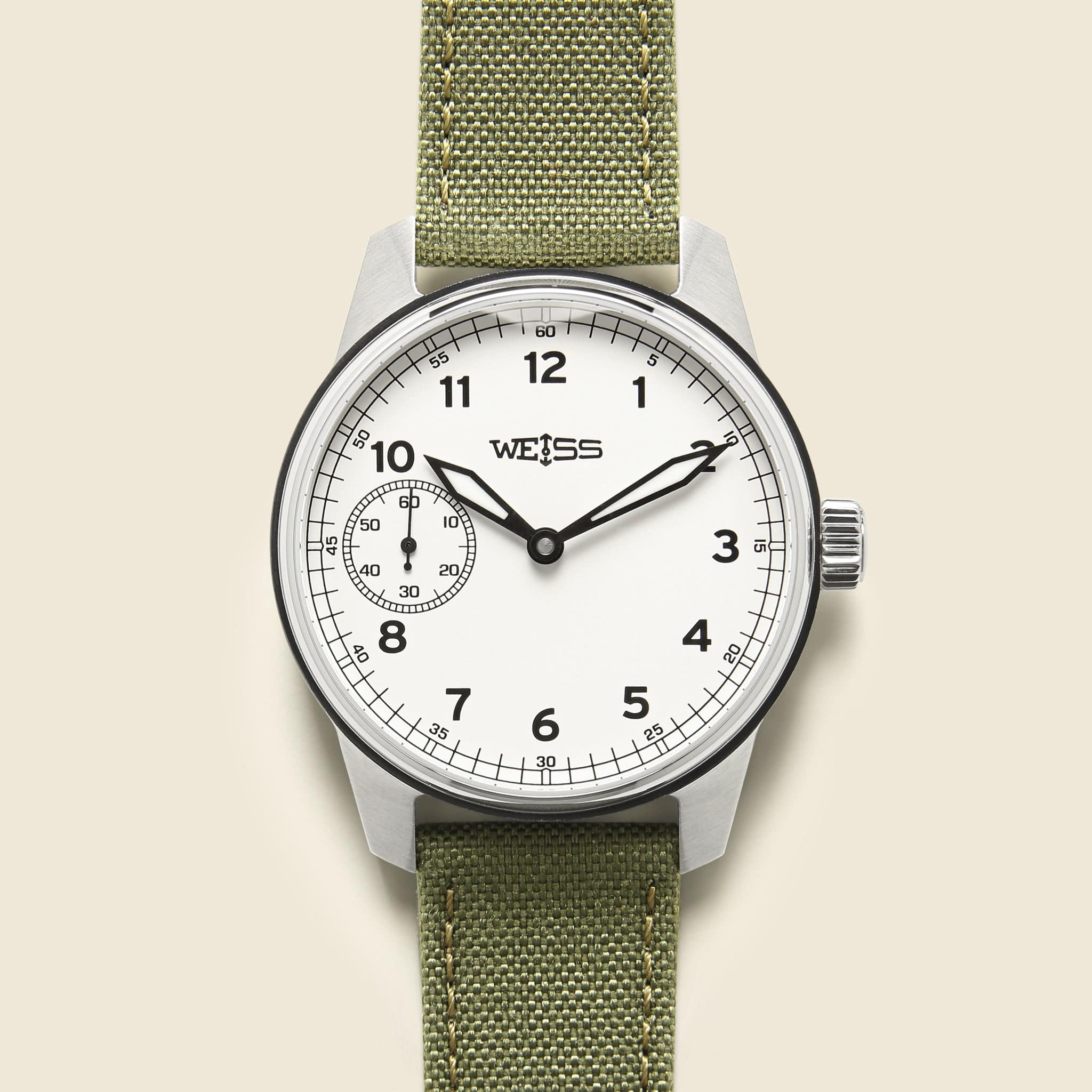 Standard Issue Field Watch 42mm - White/Olive - Weiss Watch Co - STAG Provisions - Accessories - Watches