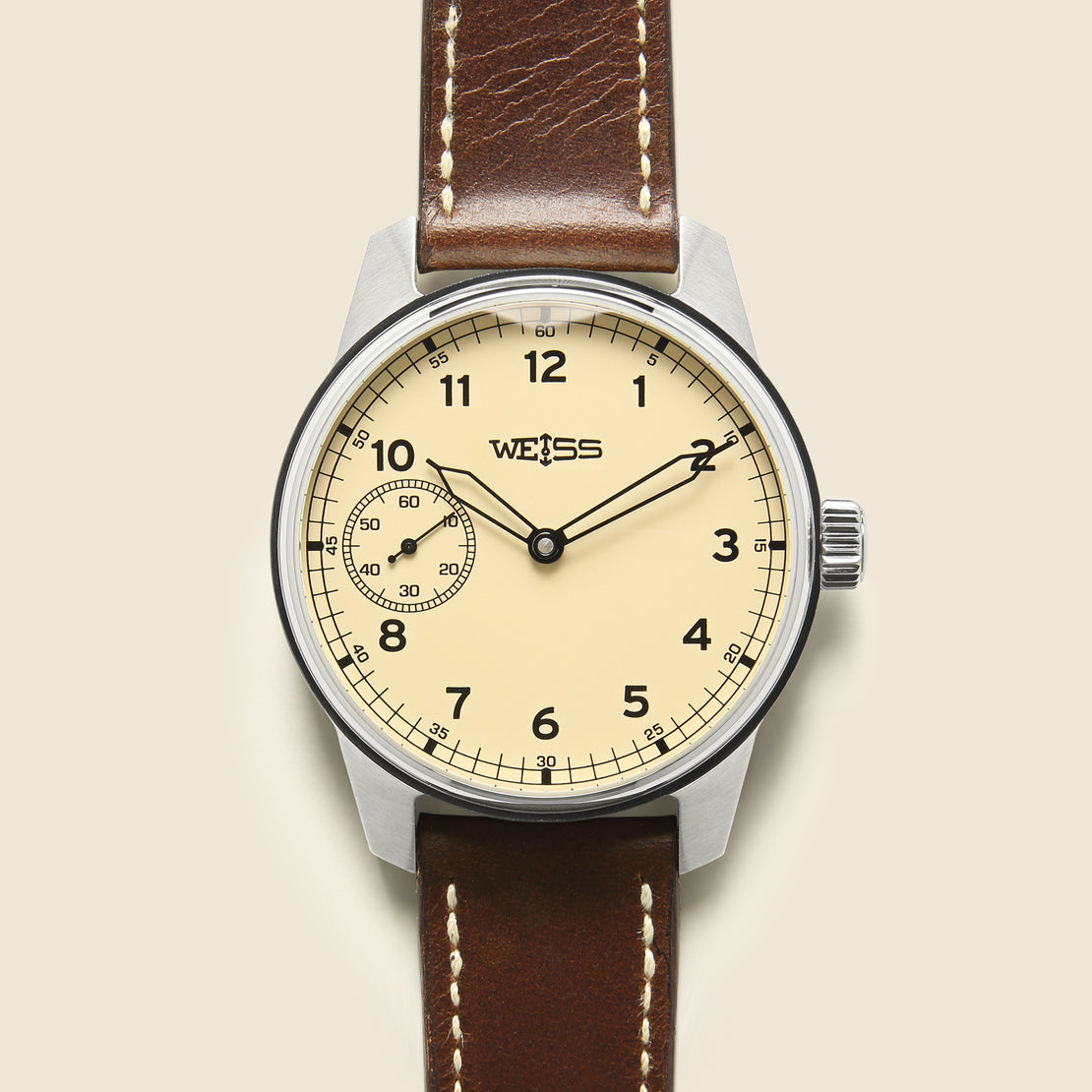 Weiss Watch Co Standard Issue Field Watch 42mm - Latte/Brown