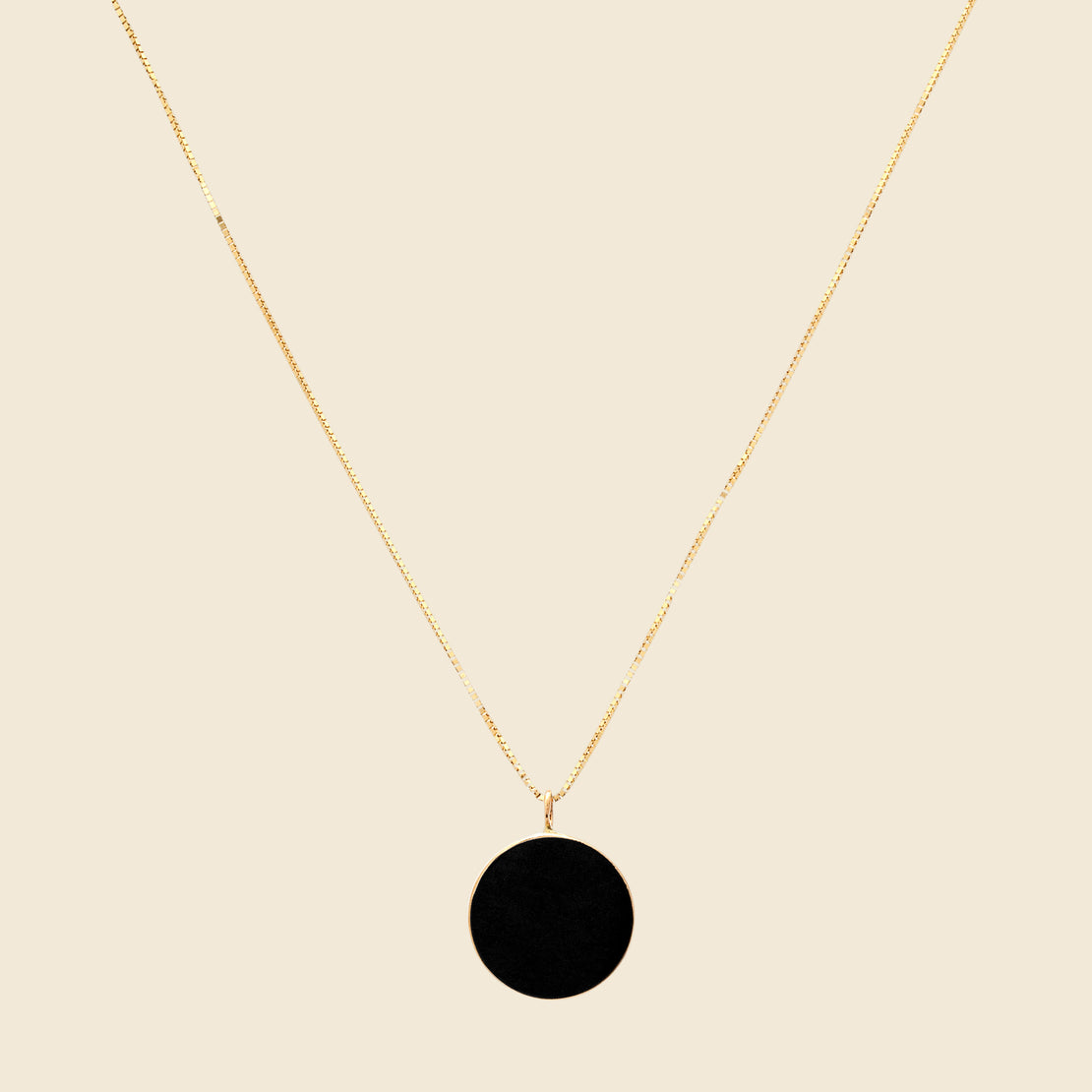 Young in the Mountains Circ Necklace - Black Jade