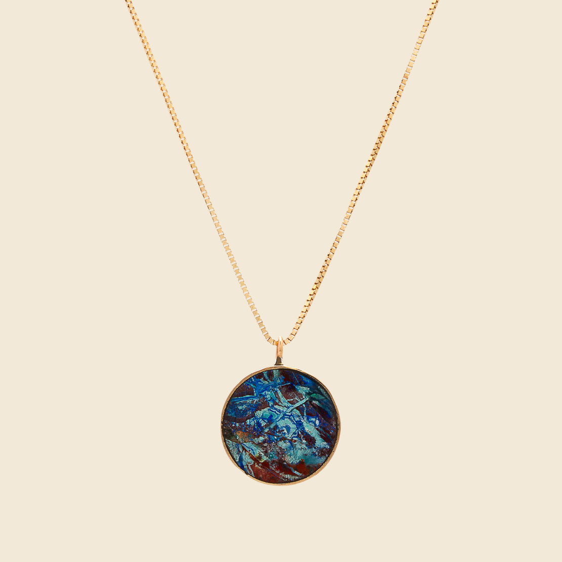 Young in the Mountains Circ Necklace - Azurite