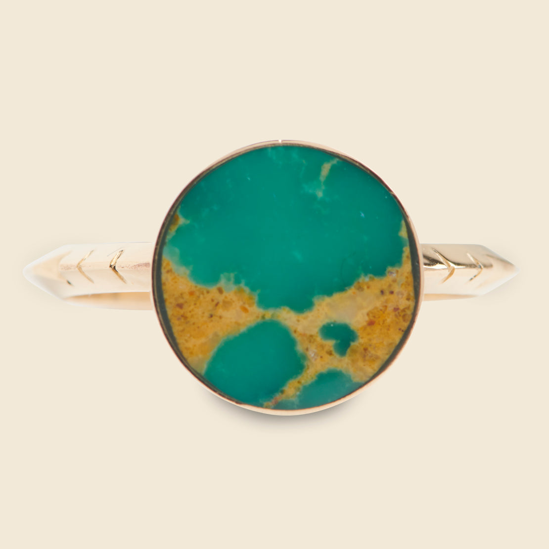 Young in the Mountains Solis Ring - Kingman Turquoise