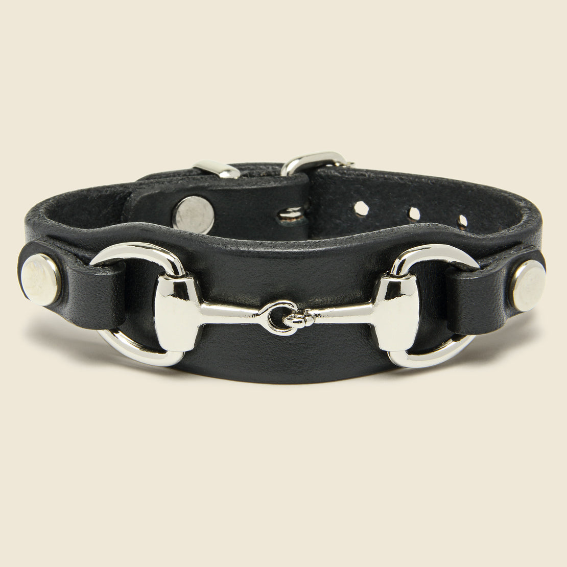 Yuketen Bit Leather Bracelet - Black