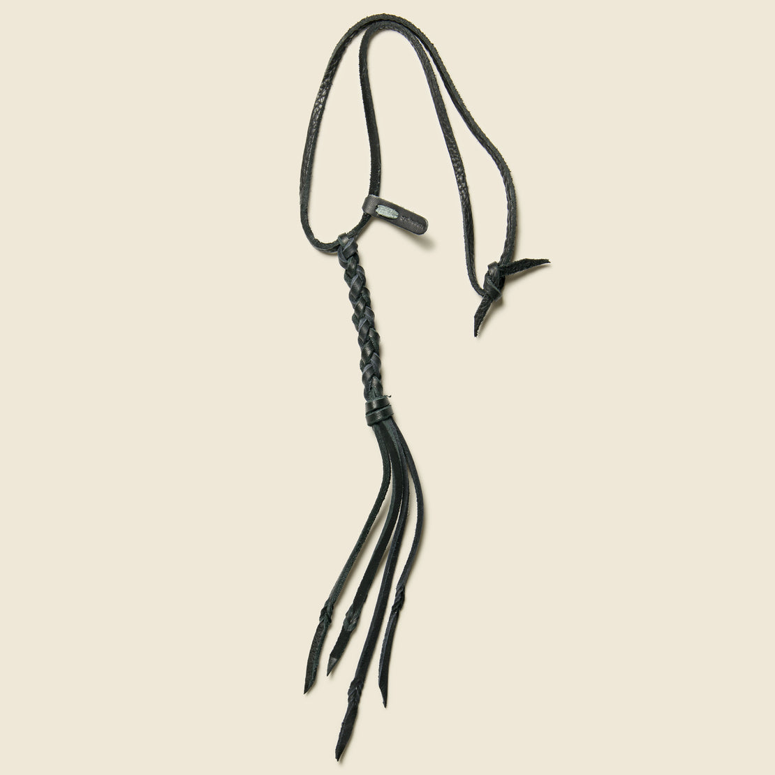 Yuketen Braided Leather Necklace - Black