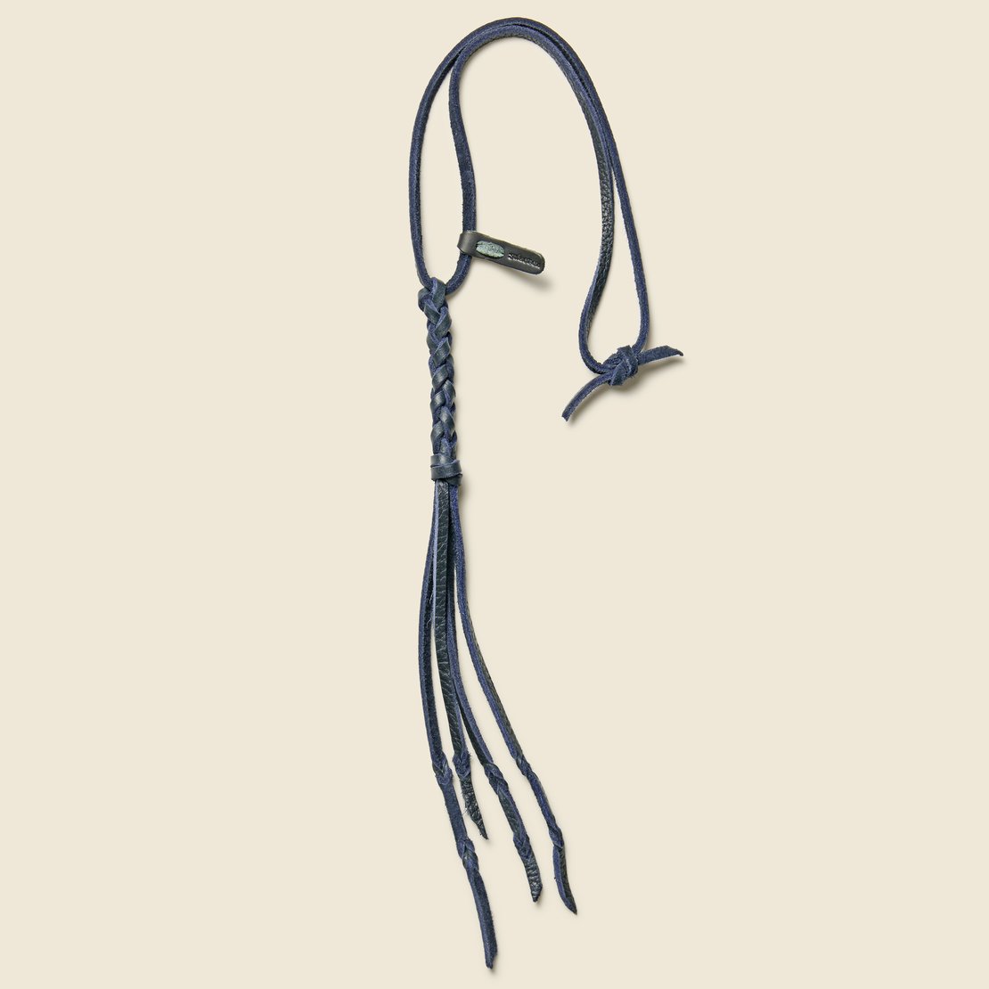 Yuketen Braided Leather Necklace - Navy