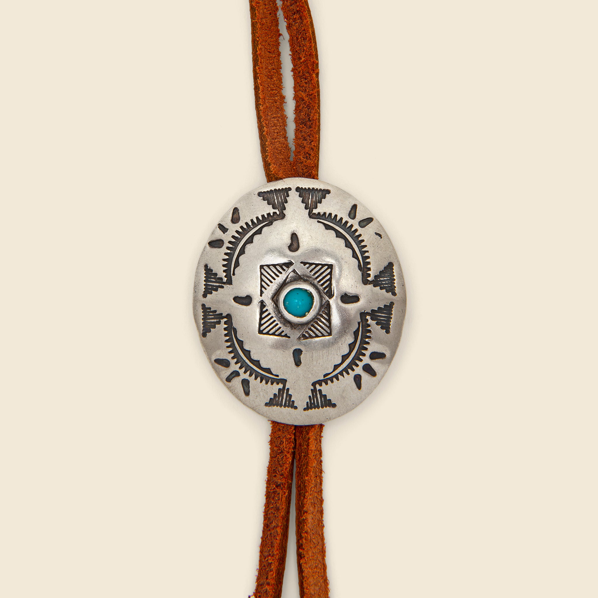 
                          Leather Bolo Tie - Brown/Turquoise - Yuketen - STAG Provisions - Accessories - Necklaces
                        