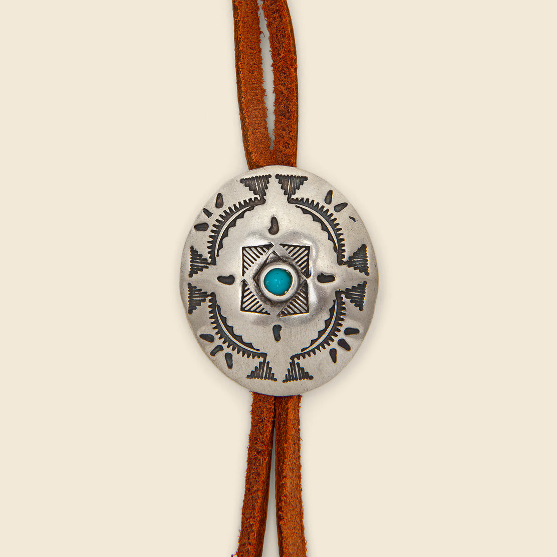 Leather Bolo Tie - Brown/Turquoise - Yuketen - STAG Provisions - Accessories - Necklaces