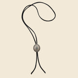 Leather Bolo Tie with Concho - Black/Turquoise - Yuketen - STAG Provisions - Accessories - Necklaces