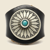 Leather Concho Ring - Black/Turquoise - Yuketen - STAG Provisions - Accessories - Rings