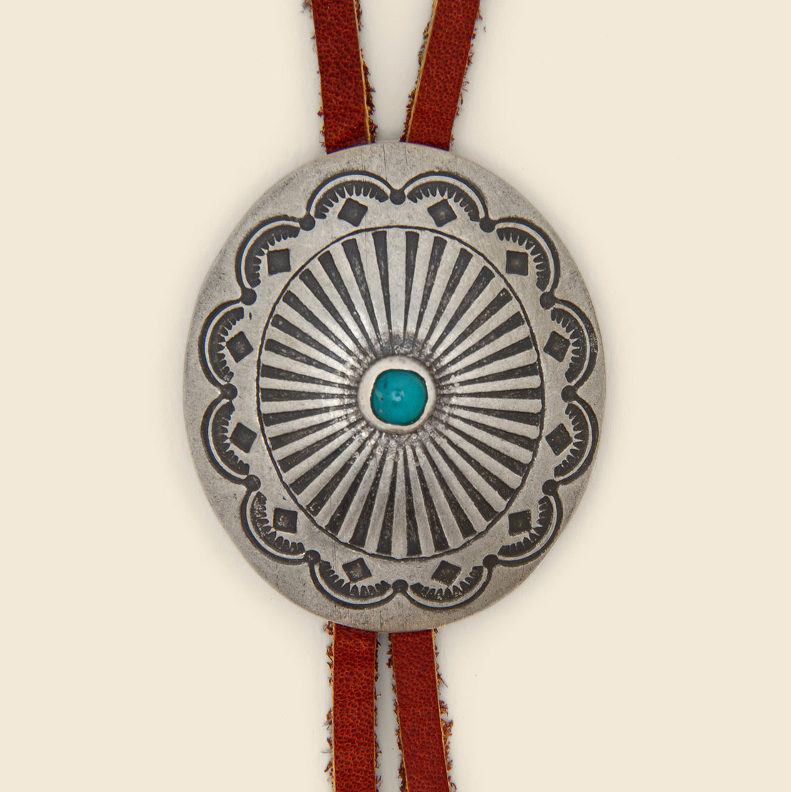 Leather Bolo Tie - Nickel Silver/Turquoise/Leather - Yuketen - STAG Provisions - Accessories - Ties