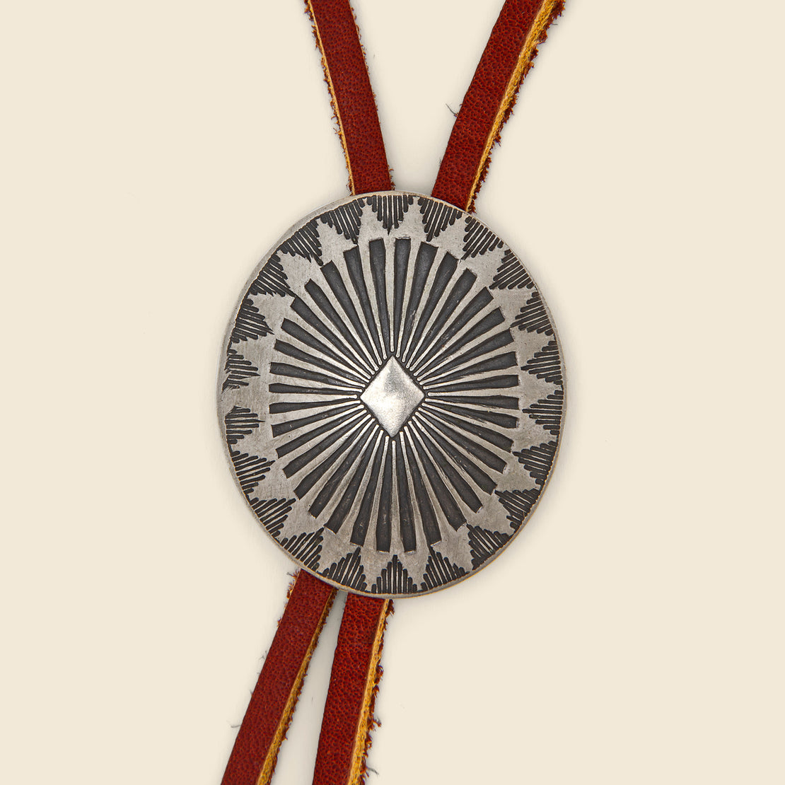 Leather Bolo Tie - Nickel Silver/Leather