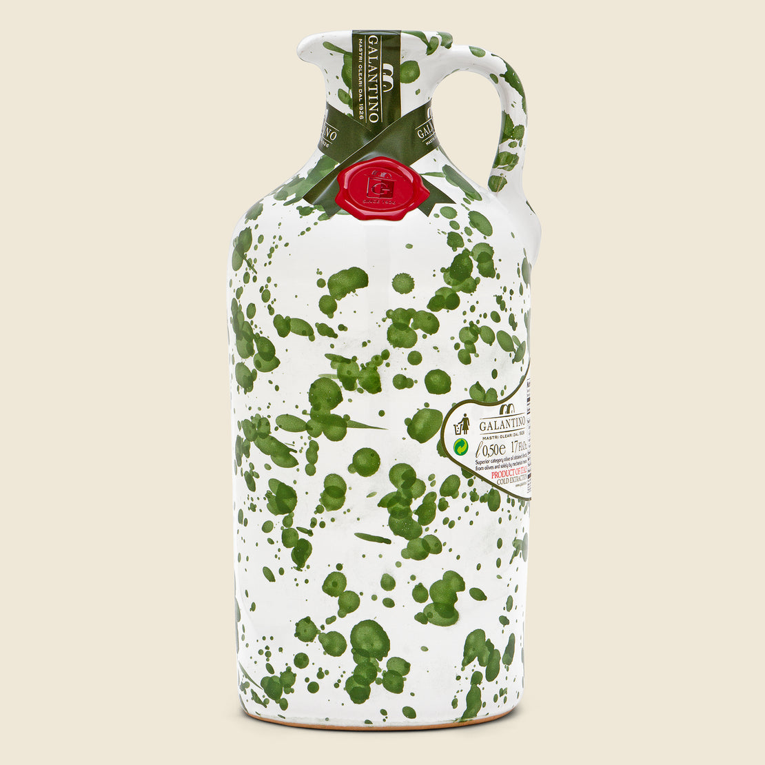 Home Fantasia EVOO Ceramic Bottle - Green
