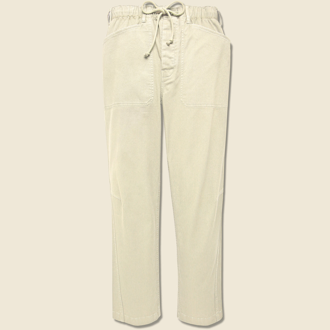 Pull On Button Fly Pants - Oat Milk