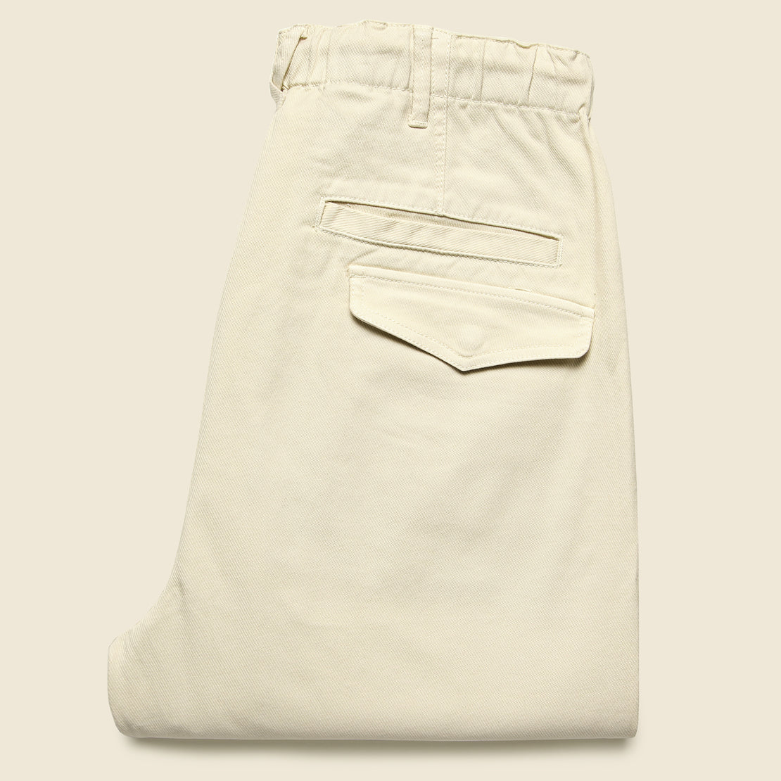 Pull On Button Fly Pants - Oat Milk - Alex Mill - STAG Provisions - Pants - Twill