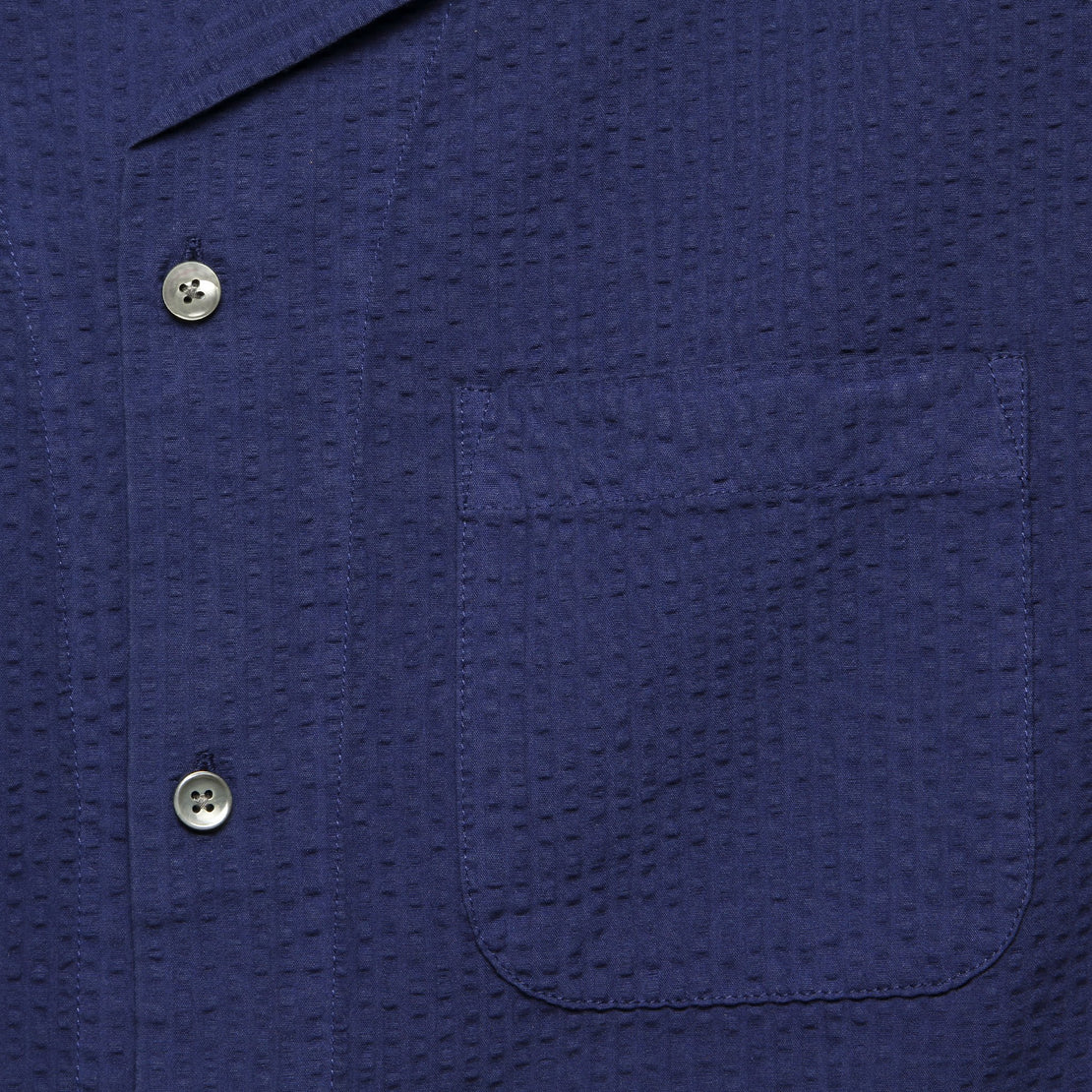 Seersucker Camp Shirt - Navy - Alex Mill - STAG Provisions - Tops - S/S Woven - Other Pattern