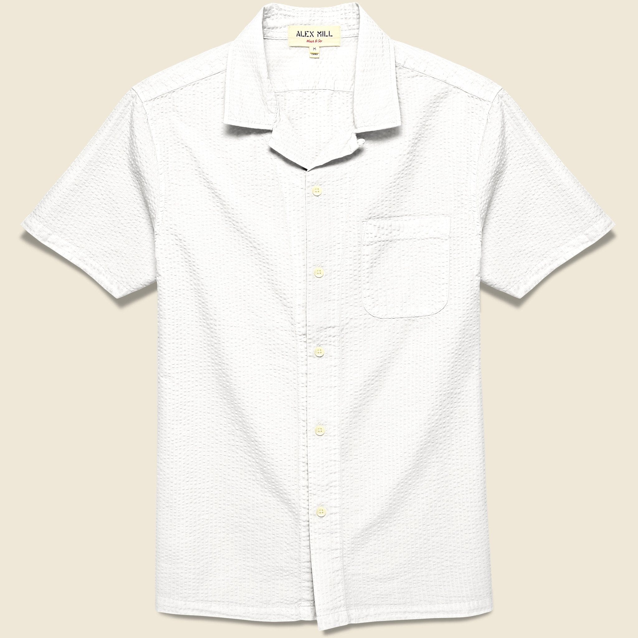 Seersucker Camp Shirt - White - Alex Mill - STAG Provisions - Tops - S/S Woven - Other Pattern