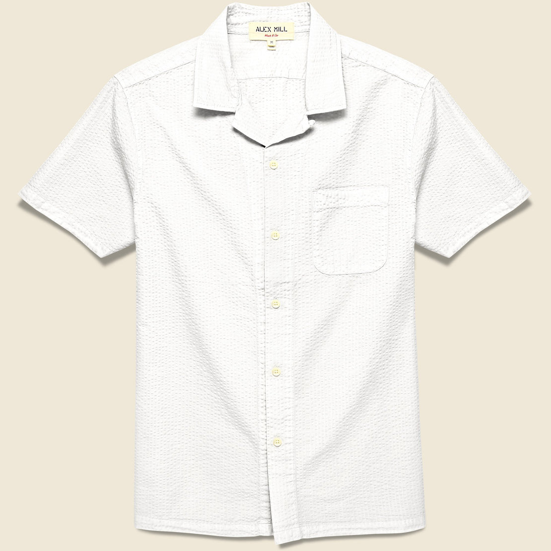 Alex Mill Seersucker Camp Shirt - White