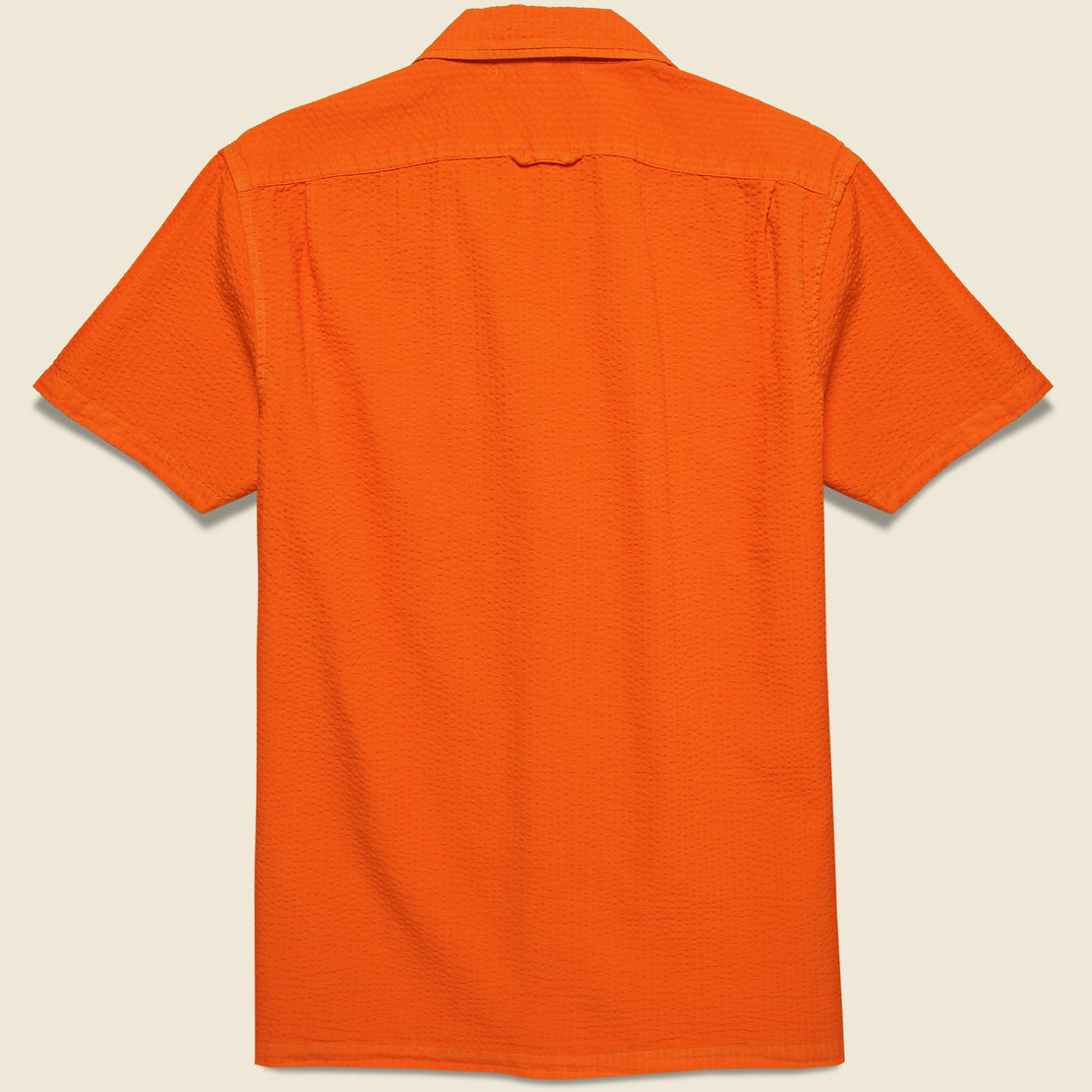 Seersucker Camp Shirt - Burnt Orange