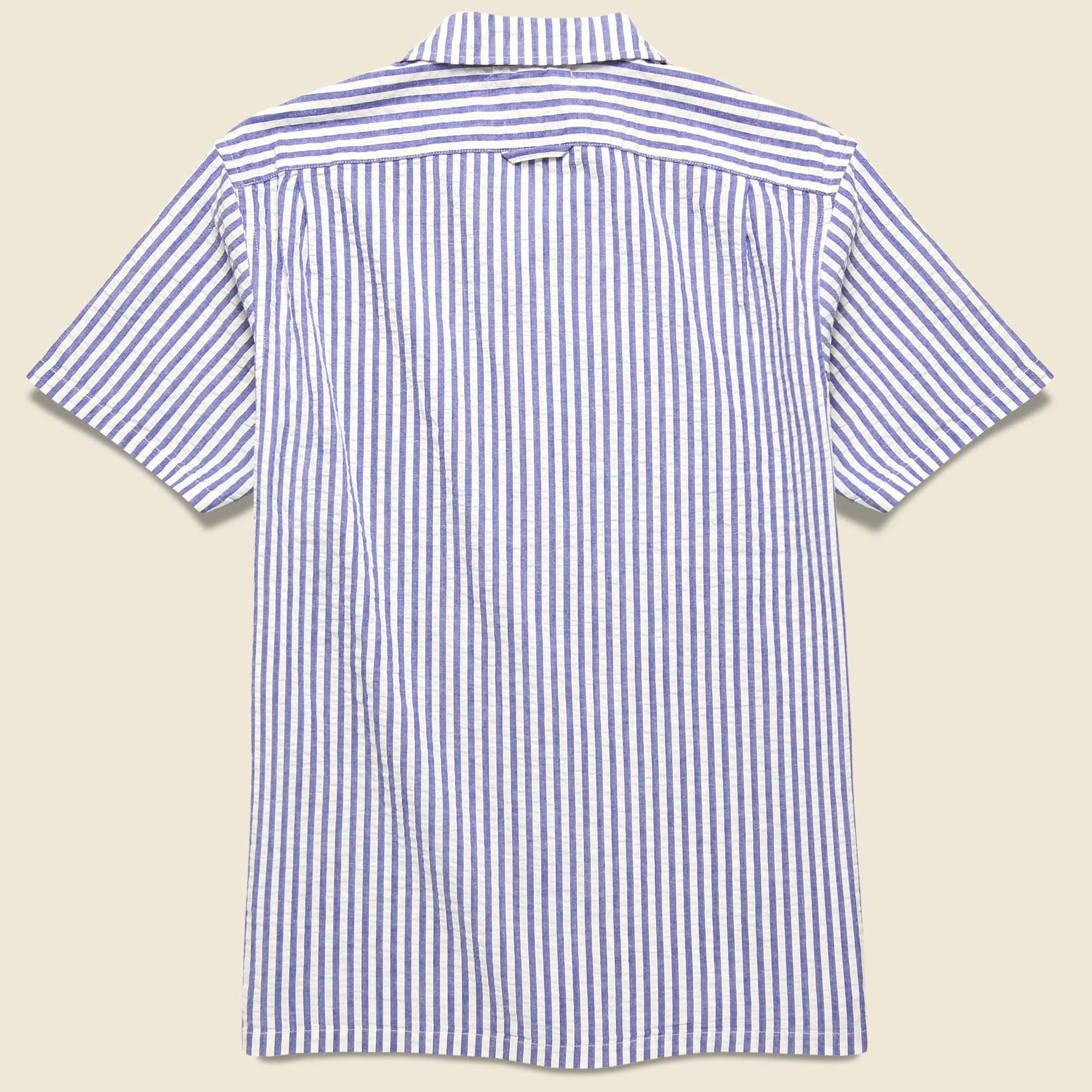 
                          Seersucker Camp Shirt - Blue/White Stripes - Alex Mill - STAG Provisions - Tops - S/S Woven - Other Pattern
                        