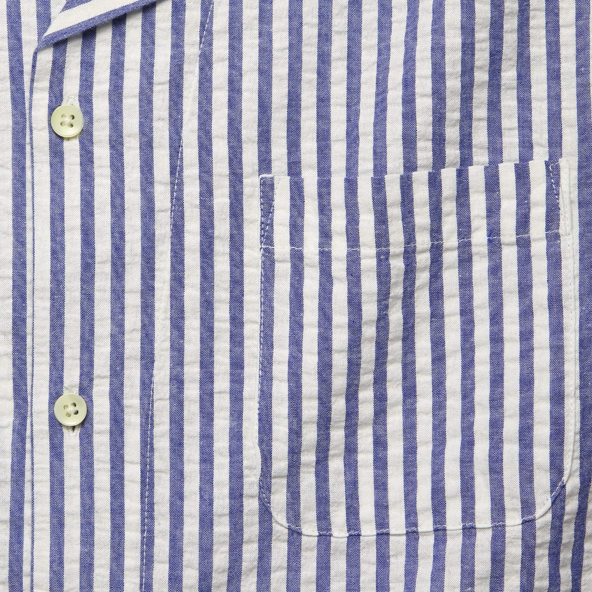Seersucker Camp Shirt - Blue/White Stripes - Alex Mill - STAG Provisions - Tops - S/S Woven - Other Pattern