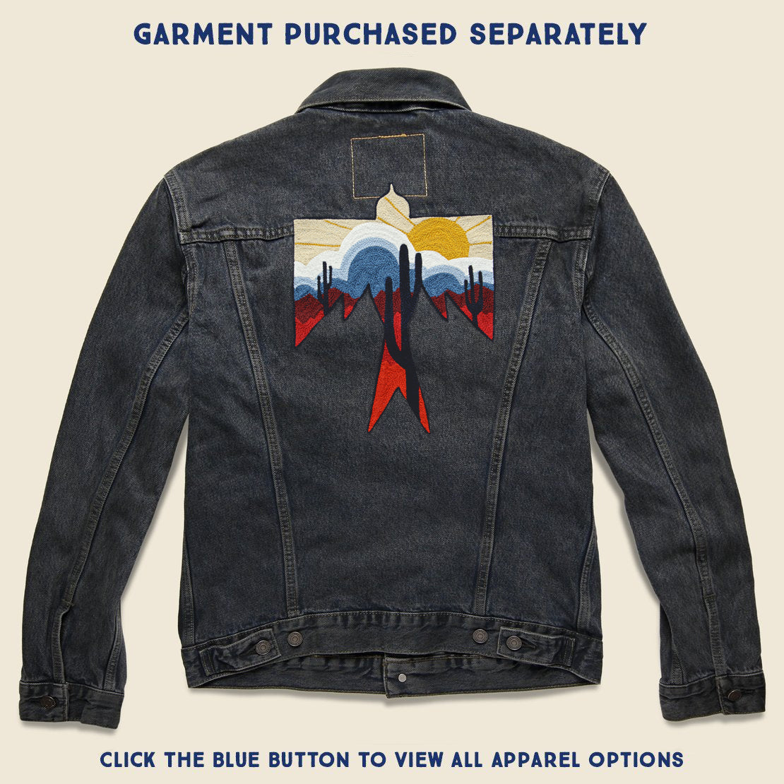 Large Direct Stitch Embroidery - Saguaro Geo Thunderbird - Fort Lonesome - STAG Provisions - Accessories - Patches