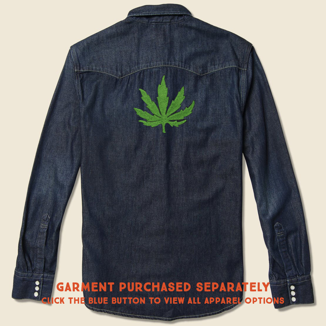 Small Direct Stitch Embroidery - Weed Leaf - Fort Lonesome - STAG Provisions - Accessories - Patches