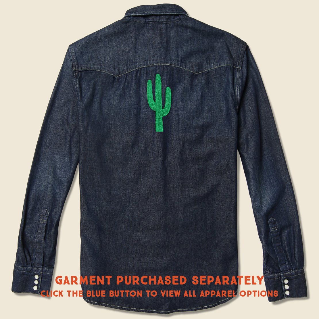 Small Direct Stitch Embroidery - Saguaro Cactus - Fort Lonesome - STAG Provisions - Accessories - Patches
