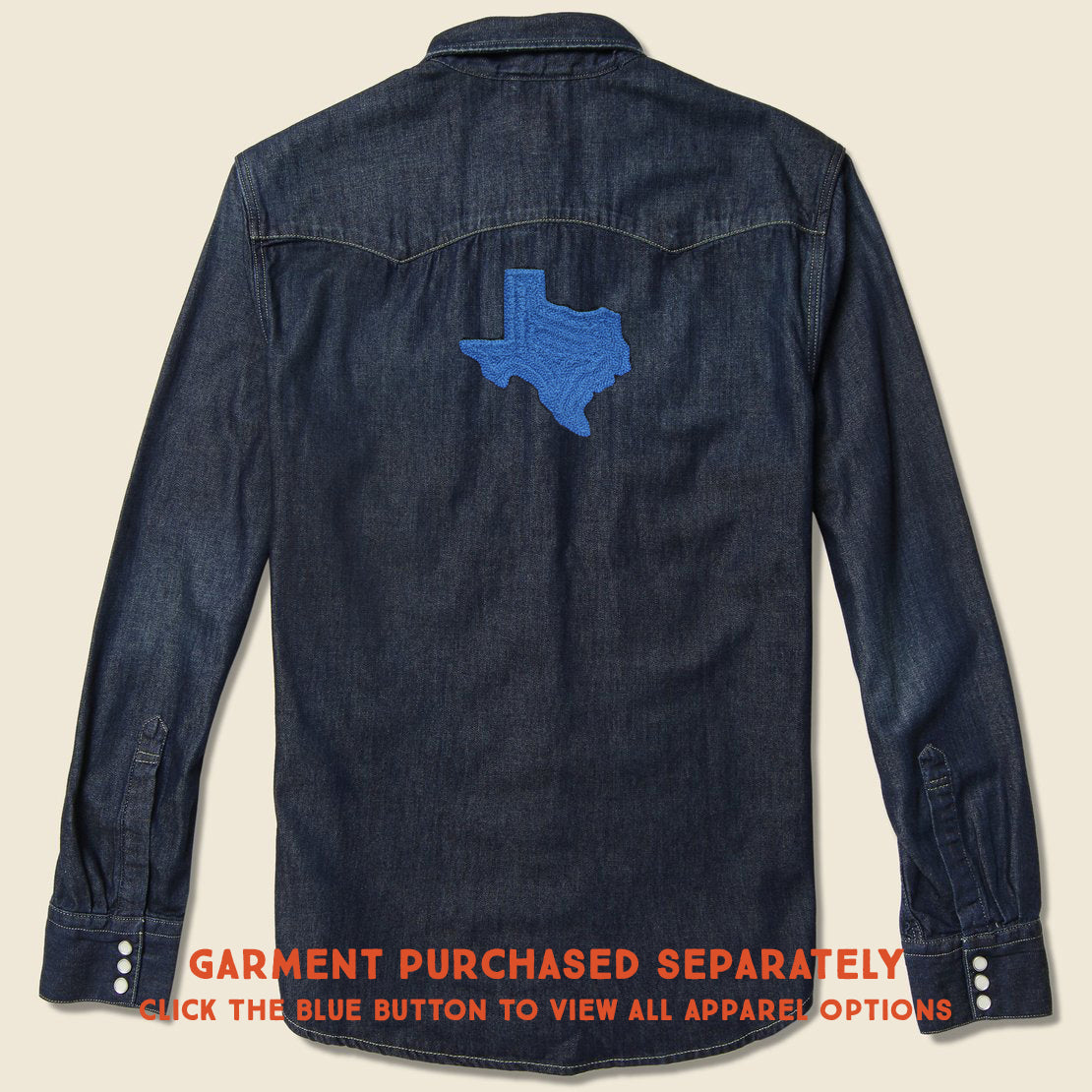 Small Direct Stitch Embroidery - State of Texas