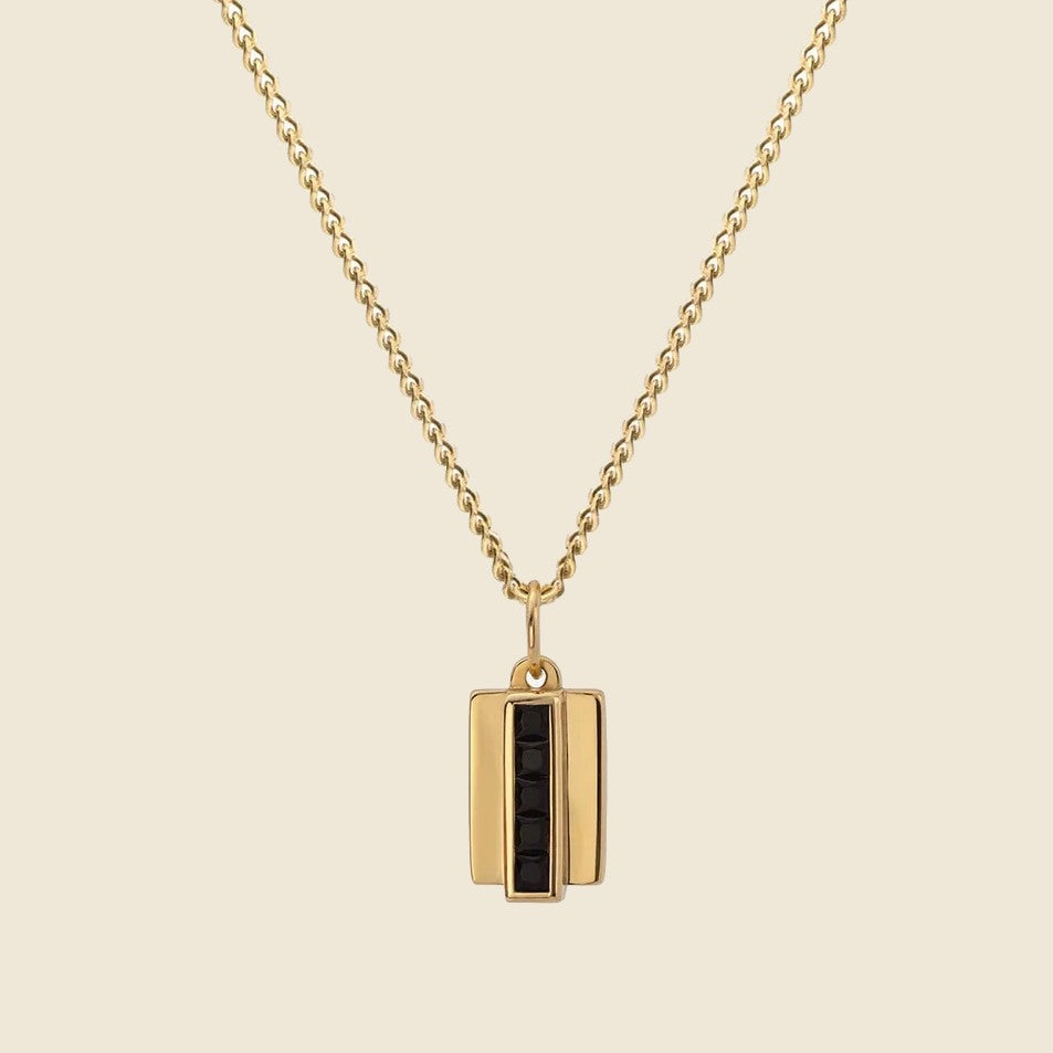Miansai Vertigo Pendant Necklace - Gold Vermeil/Black Onyx