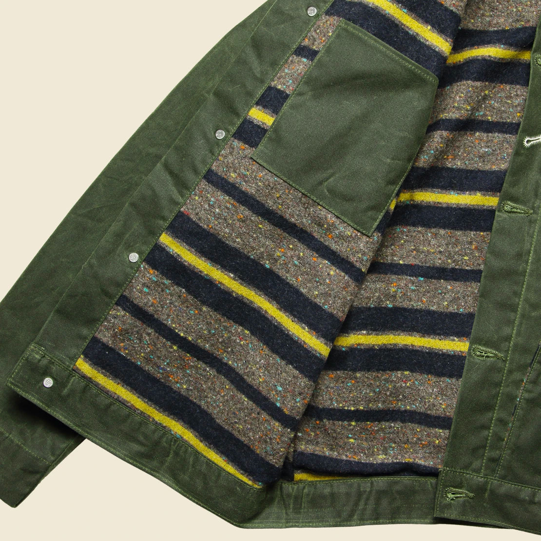 Supply Jacket - Blanket Lined Waxed Olive Ridgeline