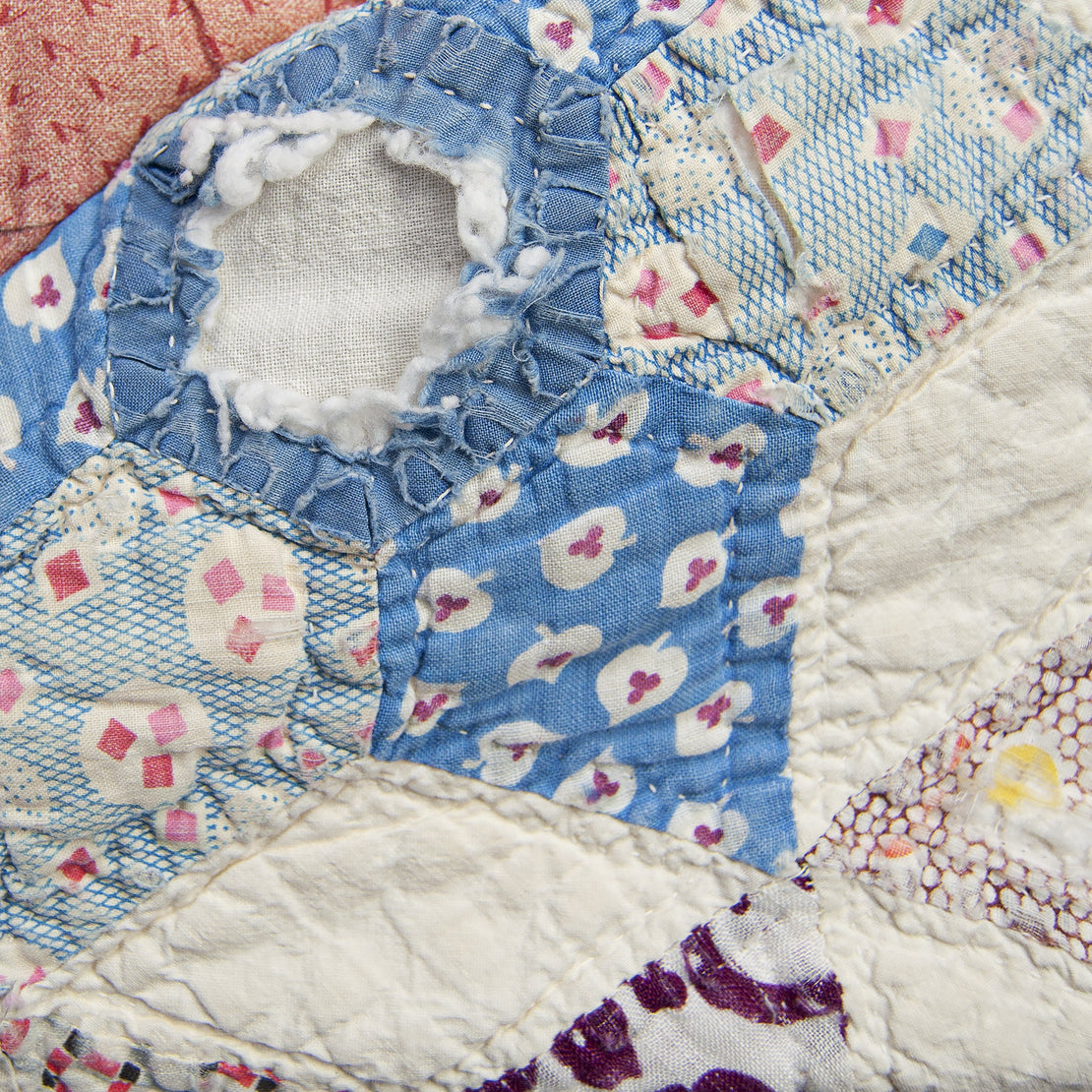Scofield Diamond w/ Tassles Quilt Kimono - Pink/Blue - Vintage - STAG Provisions - W - One & Done - Apparel