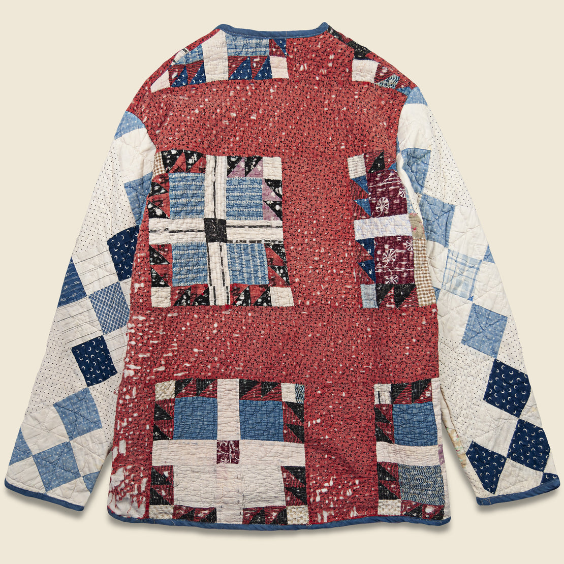Scofield Cross w/ Indigo Piping Quilt Kimono - Red/White - Vintage - STAG Provisions - W - One & Done - Apparel
